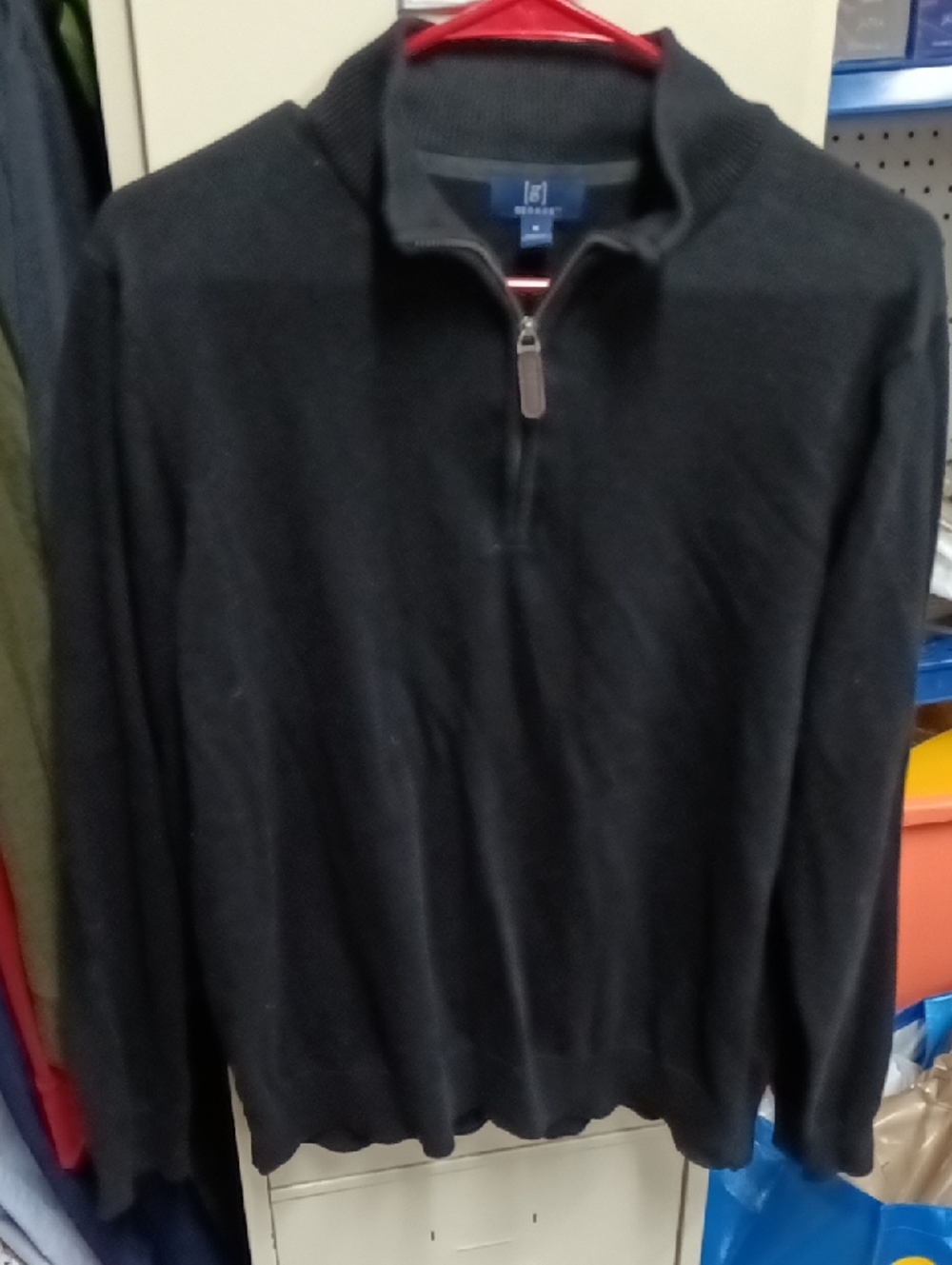 George Men's Zip-Neck Sweater - Charcoal Black